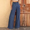 Women's High Waist Wide Leg Jeans Denim-Like Pants Loose Fit Trousers - 2 of 4