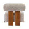 Okak Modern Boucle Armless Lounge Accent Chair with Rolled Backrest,Solid Wood Reading Chair for Living Room,Bedroom - 4 of 4