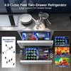 SOZT 23.4 in. 4.9 cu. ft. Stainless Steel Built-In Under Counter Drawer Beverage Fridge with Double Drawer - 2 of 4