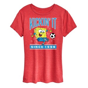 Women's - Spongebob Squarepants - Kickin It Since 1999 Short Sleeve Graphic T-Shirt - 1 of 4