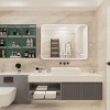 Sapphtopaz Rectangle Bathroom Mirror, Vanity Mirror with Metal Frame, Dimmable Anti-Fog Wall Mirrors for Bathroom, Over Sink, Bedroom - 2 of 4