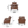 GDFStudio Dowd 36.50" Faux Leather Club Chair with Nailhead Trim - 3 of 4