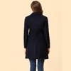 Allegra K Women's Elegant Notched Lapel Double Breasted Long Sleeve Winter Overcoat - 4 of 4