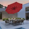 10' x 10' Solar 24 LED Outdoor Table Market Umbrella with Tilt and Crank - Wellfor - 3 of 4