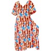 LA LEELA Women's Dress Summer Holiday Beachwear Swim Suit Long Shirt Button Up Beach Cover ups Night T Shirt for Women Large-X-Large Red, Floral - 4 of 4