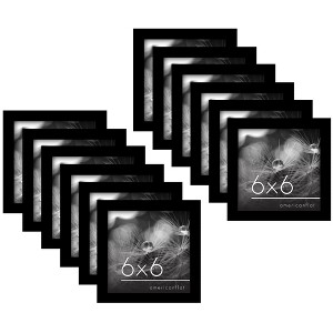 Americanflat 6x6 Picture Frame with Polished Plexiglass - Set of 12 - Signature Collection - Picture Frames with Engineered Wood - Black - 1 of 4