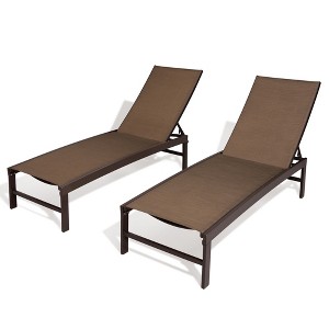 Pellebant Outdoor Pool Lounger Aluminum All-weather Adjustable Chaise Lounge Chair - 1 of 4