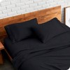 Ultra-Soft Microfiber Pillowcases 2-Pack Black, Double Brushed Hypoallergenic Wrinkle Resistant Standard Pillow Case Set - 2 of 4