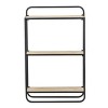 INFURNIC Decorative Wall Shelf 3-Tier Wood and Metal Shelf for Storage and Display Stylish Space-Saving Design, Brown, 20"*8"*32" - 3 of 4