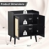 SEVOBAL Utility Storage Cabinets Vintage Rattan Sideboard Cabinet, Stylish Storage for Dining Room, Living Room and Hallway, Black, 15"*26.4"*30" - 3 of 4