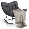 TROPOW Outdoor Papasan Rocking Chair, Oversized Patio Wicker Egg Chair with Soft Thick Cushio, Lounge Rocker, Comfy Reading Chairs for Balcony - 4 of 4
