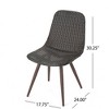 CAVINAS Outdoor Dining Chairs Set of 2,PE Wicker Patio  Dining Chairs with Heat-Transfer Tapered Legs,All-Weather Rattan Style for Garden,Walnut - 3 of 4
