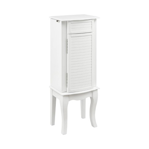 Muriel Solid Wood Modern 4 Lined Drawer 3 Compartment Flip Top Jewelry  Armoire White Finish - Powell : Target