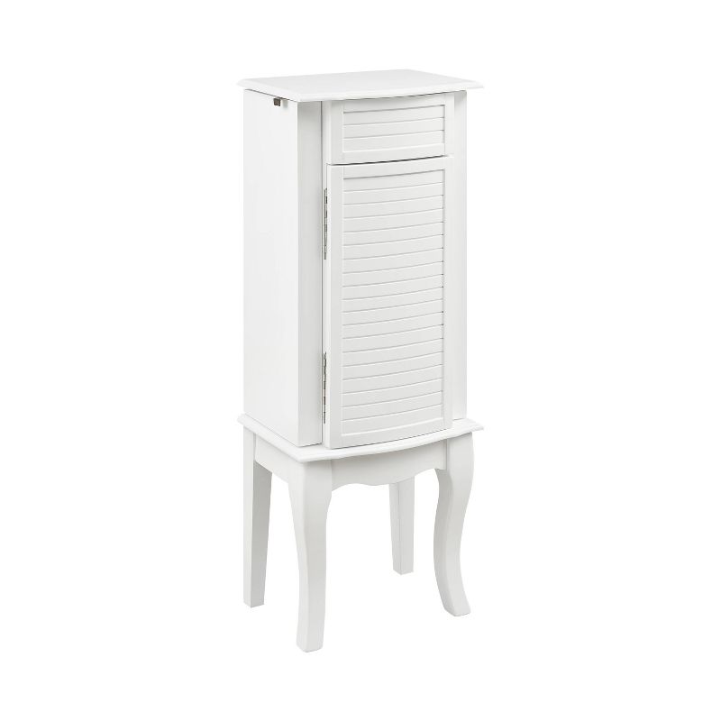 Muriel Solid Wood Modern 4 Lined Drawer 3 Compartment Flip Top Jewelry Armoire White Finish - Powell, 1 of 26
