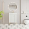 ChicFurnit Bathroom Vanities 21.6 Inch Open Shelf Vanity with Right Side Storage and Sink for Bathroom, White, 21.6"*12.2"*33.86" - 4 of 4