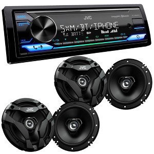 JVC KD-X380BTS Digital Media Receiver w/ Bluetooth, USB, Amazon Alexa w/ 2 Pairs JVC CS-DF620 6.5" Coax Speakers - 1 of 4