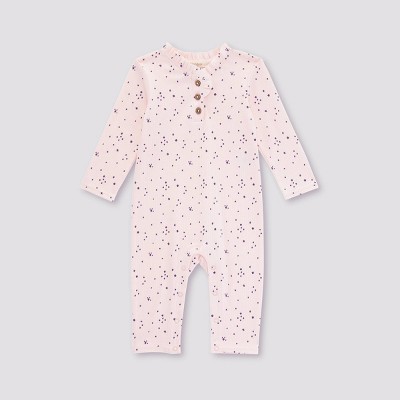 Image of Burt's Bees Baby® Baby Girls' Ribbed Ditsy Petal Jumpsuit - 3M