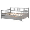 NicBex Full Size Day Bed with Trundle 78.2" Wooden Daybed Frame with Slatted Sides for Living Rooms - 3 of 4
