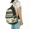 Slickblue Colorful Fabric Art Backpack, Front Zipper Pocket, Outdoor Daypack, Whimsical, Gray/Red, 16" x 14.5" x 5" - 4 of 4