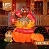 Joyfy 6 ft Thanksgiving Inflatable Turkey with LED Light Up, Blow Up Turkey for Thanksgiving Autumn Family Party  Yard Garden Inflatable Decoration - 2 of 4