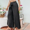 Women's Elegant Wide-Leg Palazzo Pants with Satin Bow Belt - Cupshe - 4 of 4