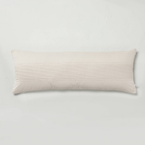 Extra Long Lumbar Pillow Herringbone Taupe - Raine & Humble