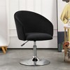 Furniliving Makeup Vanity Chair, Flexible Round-Back Accent Chair with Plated Frame, Height Adjustable Swivel Chairs for Living Room/Pub Bar - 3 of 4