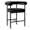 Velvet Counter Height Stool with Back and Arms, 1-Pack Modern Upholstered Bar Chair with Wide Seat for Kitchen Island or Home Bar-Maison Boucle - 4 of 4