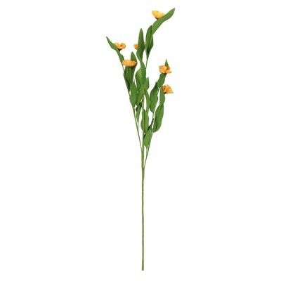 Northlight 31" Green and Orange Blooming Artificial Country Poppy Flower Pick with Long Stem