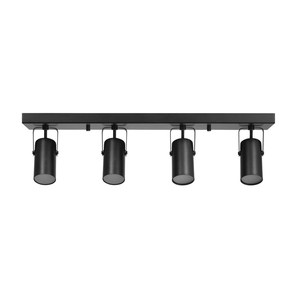 Globe Electric 4-Light Matte Black Dimmable 22W LED Integrated Track Lighting with Rotating Track Heads: ETL Listed, Metal Shade, 1200 Lumens