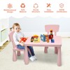 Infans Kids Table & 2 Chairs Set Toddler Activity Play Dining Study Desk Baby Gift Pink - 4 of 4