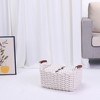 Unique Bargains Decorative Cotton Rope Handcrafted Portable Storage Basket 3 Pcs - 4 of 4