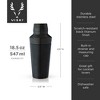 Viski Titanium Cocktail Shaker, Cobbler Shaker with Brushed Finish, Built-In Strainer and Cap, 18.5 Oz, Set of 1, Black - 3 of 4