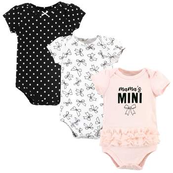 Hudson Baby Infant Girl Cotton Bodysuits, Mamas Mini Bows