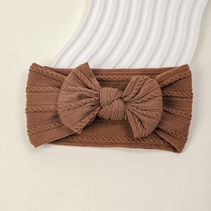 MyKids-USA European and American Soft Elastic Nylon Children's Butterfly Bow New Color Embroidered Baby Autumn Winter Headband - 1 of 4