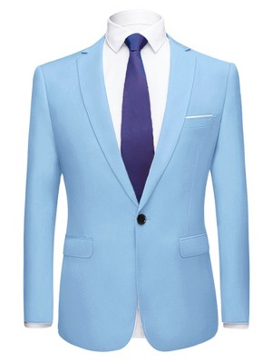 Lars Amadeus Men's Dress Slim Fit Single Breasted One Button Prom Suit Sports Blazer