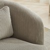 34.2" Corduroy Swivel Barrel Chair with Pillow and Metal Base - 3 of 4
