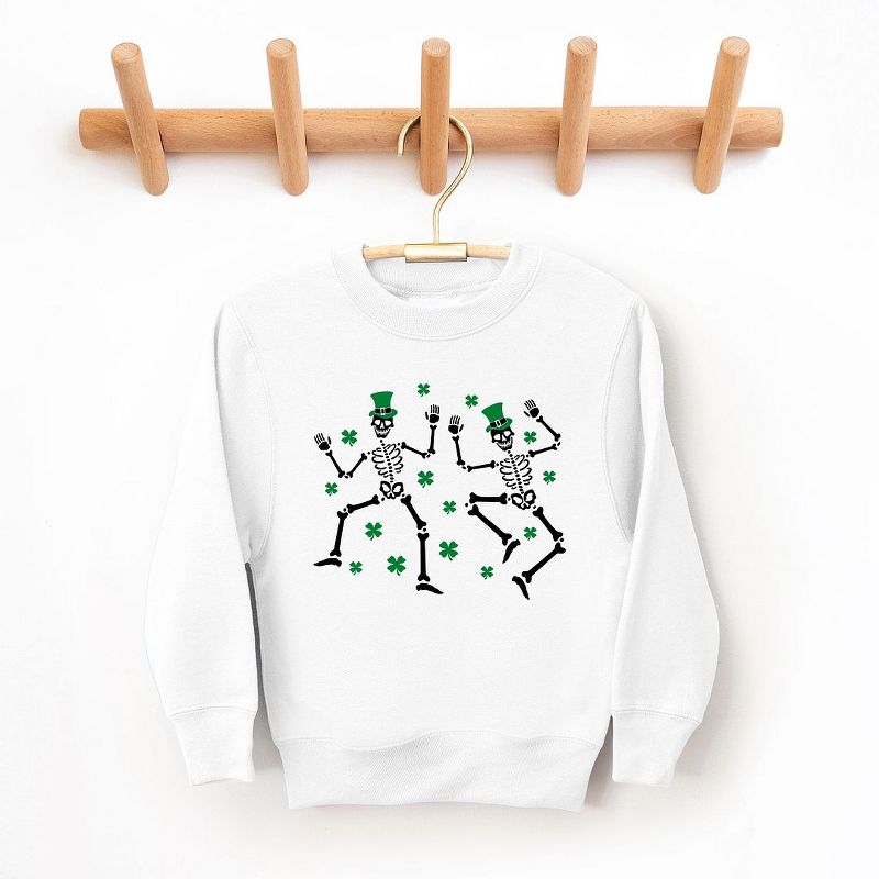 The Juniper Shop Shamrocks And Dancing Skeletons Youth Graphic Sweatshirt, 1 of 3