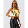 INSPIRE CHIC Women's Holographic Crop Sleeveless Metallic Vest - 3 of 4