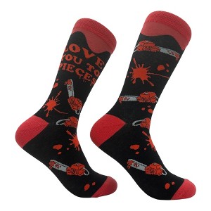 Crazy Dog T-Shirts Women's Love You To Pieces Socks Funny Sarcastic Chainsaw Graphic Novelty Footwear For Ladies - 1 of 4