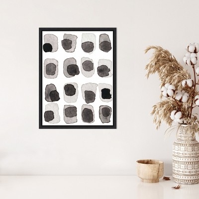 Modern Black and Gray Abstract Canvas Wall Art with Polystyrene Frame