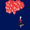 Junior's Design By Humans 99 red balloons By AhaC T-Shirt - 2 of 3
