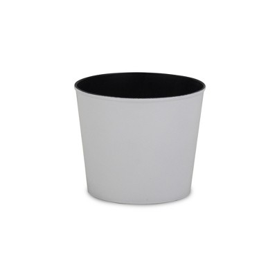 HomeRoots 6" White Recycled Plastic Indoor Outdoor Round Pot Planter