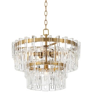 Vienna Full Spectrum Luxum Burnished Brass Chandelier 18 3/4" Wide Modern Tiered Crystal 6-Light Fixture for Dining Room House Foyer Kitchen Island - 1 of 4
