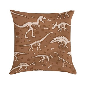 Dinosaur Bones Pattern Pillow Covers 18x18 Decorative Throw Pillows Soft Square Cushion Covers for Couch Sofa Bedroom - 1 of 1