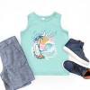 The Juniper Shop Sunset Chaser Waves Youth Tank Top - S - Seafoam - 3 of 4