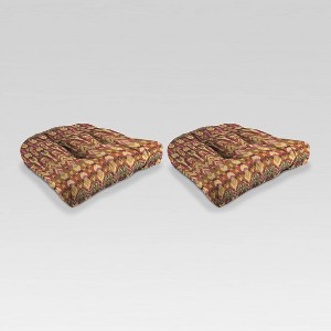 Outdoor Wicker Settee Seat/Chair Cushion Set - Jordan Manufacturing - 1 of 3