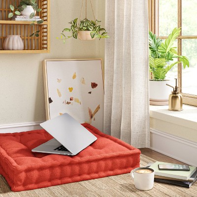 Oversized Boucle Floor Square Throw Pillow Rust Threshold™ Target