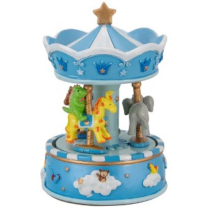 Northlight Children's Blue Sleepy Time Animated Musical Carousel - 6.5" - Blue - 1 of 4