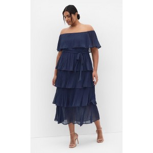 Women's Plus Size DRESS NIGHT GARDEN - Navy | CITY CHIC - 1 of 4